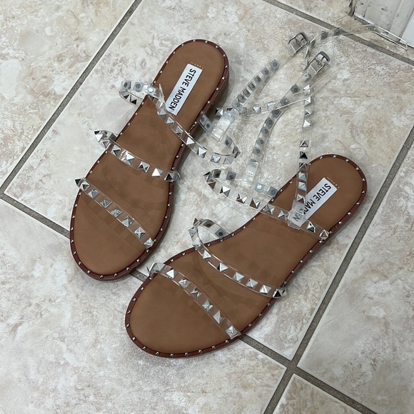 NEW Steve Madden Clear Lucite Gladiator Sandals - Picture 13 of 13